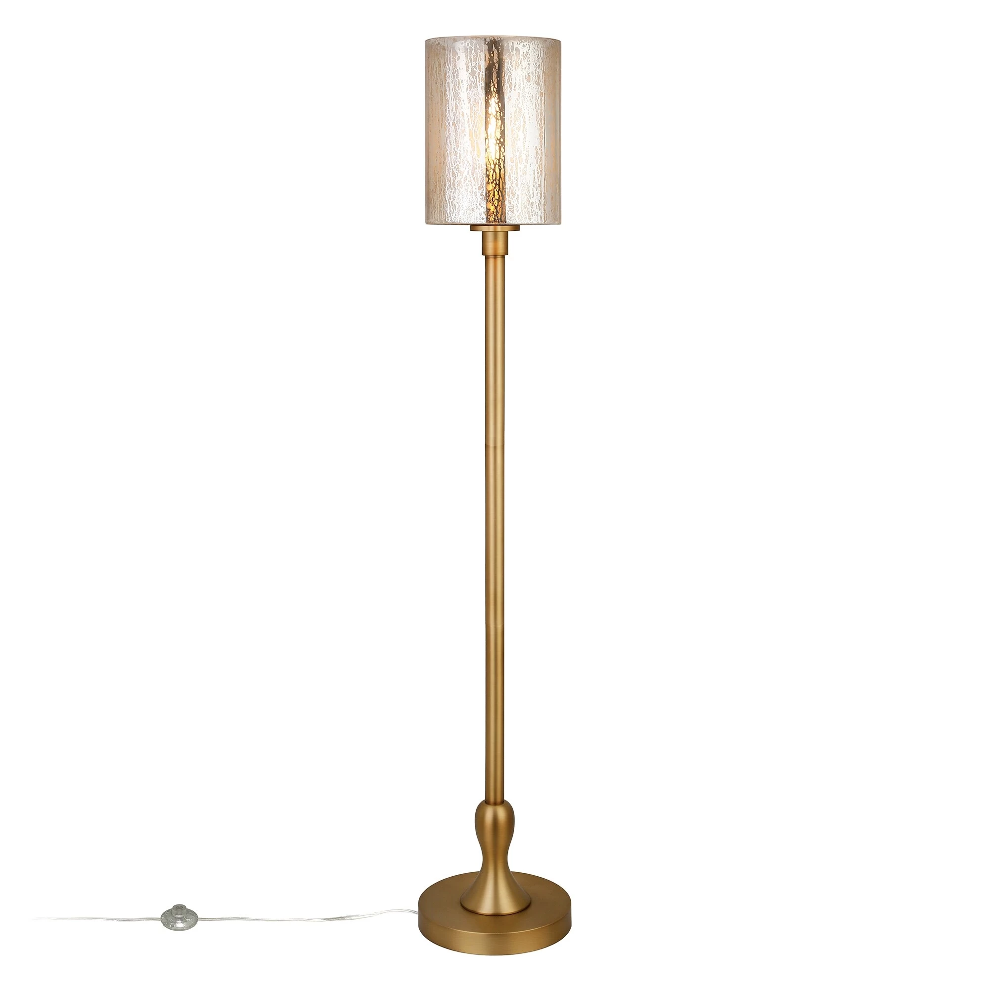 Modern, Industrial Farmhouse Floor Lamp In Brass With Mercury Glass Shade For Living Room, Bedroom, Office, Or Dining Room 6 Modern, Industrial Farmhouse Floor Lamp In Brass With Mercury Glass Shade For Living Room, Bedroom, Office, Or Dining Room - Image 4