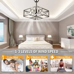 Oaks Aura 20in. Modern Industrial Nickel Low Profile Ceiling Fan With Light, Flush Mount Ceiling Fan With Remote For Bedroom -Bedroom Furniture Shop Oaks Aura 20in. Modern Industrial Nickel Low Profile Ceiling Fan with Light2C Flush Mount Ceiling Fan with Remote for Bedroom 5