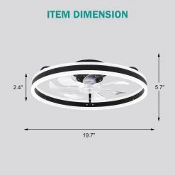 Oaks Aura Modern 20in. Low Profile Ceiling Fan With Light, 6-Speed Flush Mount Ceiling Fan, Smart App Remote Control For Bedroom -Bedroom Furniture Shop Oaks Aura App Plus Remote Control Bladeless Low Profile Ceiling Fan Flush Mount Dimmable Lighting For Bedroom 8