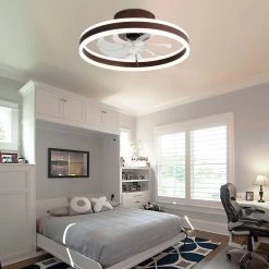 Oaks Aura Modern 20in. Low Profile Ceiling Fan With Light, 6-Speed Flush Mount Ceiling Fan, Smart App Remote Control For Bedroom -Bedroom Furniture Shop Oaks Aura Modern 20in. Low Profile Ceiling Fan with Light2C 6 Speed Flush Mount Ceiling Fan2C Smart App Remote Control For Bedroom 5