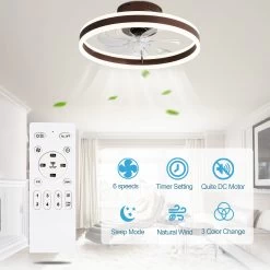 Oaks Aura Modern 20in. Low Profile Ceiling Fan With Light, 6-Speed Flush Mount Ceiling Fan, Smart App Remote Control For Bedroom -Bedroom Furniture Shop Oaks Aura Modern 20in. Low Profile Ceiling Fan with Light2C 6 Speed Flush Mount Ceiling Fan2C Smart App Remote Control For Bedroom 6