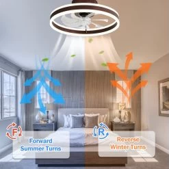 Oaks Aura Modern 20in. Low Profile Ceiling Fan With Light, 6-Speed Flush Mount Ceiling Fan, Smart App Remote Control For Bedroom -Bedroom Furniture Shop Oaks Aura Modern 20in. Low Profile Ceiling Fan with Light2C 6 Speed Flush Mount Ceiling Fan2C Smart App Remote Control For Bedroom 7