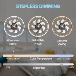 Oaks Aura Modern 20in. Low Profile Ceiling Fan With Light, 6-Speed Flush Mount Ceiling Fan, Smart App Remote Control For Bedroom -Bedroom Furniture Shop Oaks Aura Modern 20in. Low Profile Ceiling Fan with Light2C 6 Speed Flush Mount Ceiling Fan2C Smart App Remote Control For Bedroom 9