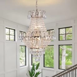 Oaks Aura Modern Mid-Century French Gold Empire Glam Crystal Chandelier, Crystal Ceiling Light For Hallway, Living Room, Bedroom -Bedroom Furniture Shop Oaks Aura Modern Mid Century French Gold Empire Glam Crystal Chandelier2C Crystal Ceiling Light for Hallway2C Living Room2C Bedroom 6
