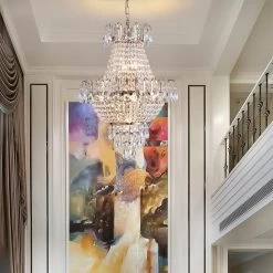 Oaks Aura Modern Mid-Century French Gold Empire Glam Crystal Chandelier, Crystal Ceiling Light For Hallway, Living Room, Bedroom -Bedroom Furniture Shop Oaks Aura Modern Mid Century French Gold Empire Glam Crystal Chandelier2C Crystal Ceiling Light for Hallway2C Living Room2C Bedroom 7