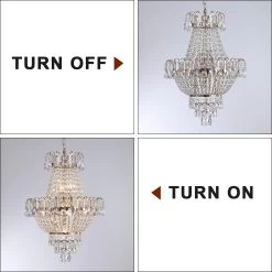 Oaks Aura Modern Mid-Century French Gold Empire Glam Crystal Chandelier, Crystal Ceiling Light For Hallway, Living Room, Bedroom -Bedroom Furniture Shop Oaks Aura Modern Mid Century French Gold Empire Glam Crystal Chandelier2C Crystal Ceiling Light for Hallway2C Living Room2C Bedroom 8