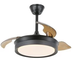 Round 36-inch LED Retractable Ceiling Fan With Remote 3 Color Tones Quiet Ceiling Fan For Living Room And Bedroom - 36 Inches -Bedroom Furniture Shop Round 36 inch LED Retractable Ceiling Fan with Remote 3 Color Tones Quiet Ceiling Fan for Living Room and Bedroom 36 Inches 19