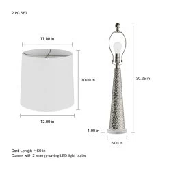 Set Of 2 Contemporary Hammered-Look Glass For Bedroom, Living Room, Office With Energy-Efficient LED Bulbs By Lavish Home 11 Set Of 2 Contemporary Hammered-Look Glass For Bedroom, Living Room, Office With Energy-Efficient LED Bulbs By Lavish Home -Bedroom Furniture Shop Set of 2 Contemporary Hammered Look Glass for Bedroom2C Living Room2C Office with Energy Efficient LED Bulbs by Lavish Home 3