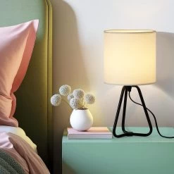 Set Of 2 Cute Modern Bedside Nightstand Lamps For Living Room Bedroom -Bedroom Furniture Shop Set of 2 Cute Modern Bedside Nightstand Lamps for Living Room Bedroom 13