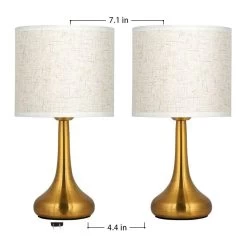 Set Of 2 Nightstand Table Lamps Bedroom Mini Desk Light - 7.1" X 13.8" 7 Set Of 2 Nightstand Table Lamps Bedroom Mini Desk Light - 7.1" X 13.8" -Bedroom Furniture Shop Set of 2 Nightstand Table Lamps Bedroom Mini Desk Light 2
