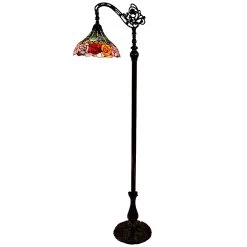 Tiffany Style Floor Lamp Arched Standing 62" Tall Stained Glass Rose Flower Bedroom Reading Gift AM035FL12B Amora Lighting -Bedroom Furniture Shop Tiffany Style Floor Lamp Arched Standing 6222 Tall Stained Glass Rose Flower Bedroom Reading Gift AM035FL12B Amora Lighting 3