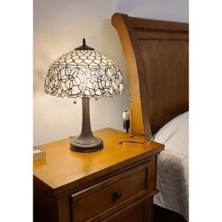 Tiffany Style Table Lamp 24" Tall Stained Glass White Decor Nightstand Bedroom Handmade Gift AM273TL16B Amora Lighting 11 Tiffany Style Table Lamp 24" Tall Stained Glass White Decor Nightstand Bedroom Handmade Gift AM273TL16B Amora Lighting -Bedroom Furniture Shop Tiffany Style Table Lamp 2422 Tall Stained Glass White Decor Nightstand Bedroom Handmade Gift AM273TL16B Amora Lighting 2