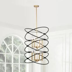 Transitional Metal Chandelier Fixture, 8 Lights , 2-Tier-Candle Dimmable Ceiling Light For Living Room, Bedroom, Dining Room -Bedroom Furniture Shop Transitional Metal Chandelier Fixture2C 8 lights 2C 2 Tier Candle Dimmable Ceiling Light for Living Room2C Bedroom2C Dining Room 2