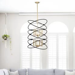 Transitional Metal Chandelier Fixture, 8 Lights , 2-Tier-Candle Dimmable Ceiling Light For Living Room, Bedroom, Dining Room -Bedroom Furniture Shop Transitional Metal Chandelier Fixture2C 8 lights 2C 2 Tier Candle Dimmable Ceiling Light for Living Room2C Bedroom2C Dining Room 5