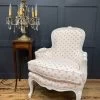 A French Vintage Louis XV Upholstered Bedroom Armchair