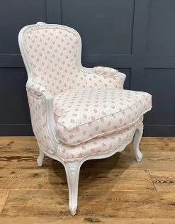 A French Vintage Louis XV Upholstered Bedroom Armchair -Bedroom Furniture Shop a french vintage louis xv upholstered bedroom armchair sku76513064 0 2