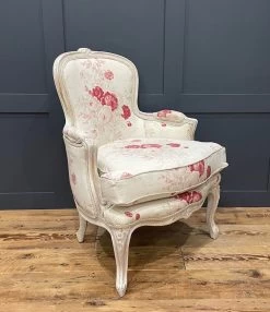 A Louis XV Style Vintage French Upholstered Bedroom Chair -Bedroom Furniture Shop a louis xv style vintage french upholstered bedroom chair sku48767863 0 4