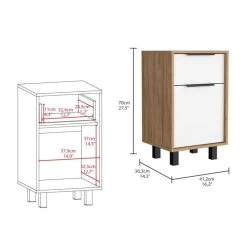 Homezia Stylish White And Pine Bedroom Nightstand 11 Homezia Stylish White And Pine Bedroom Nightstand -Bedroom Furniture Shop a14a8eb87fe24e5c80555cd385b4a047