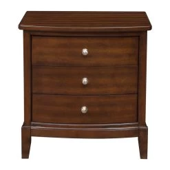 Dark Cherry Finish 1pc Nightstand Of 3x Drawers Satin Nickel Tone Knobs Transitional Style Bedroom Furniture -Bedroom Furniture Shop a2f28f09074d4c1dba5a93c6d0c8a806