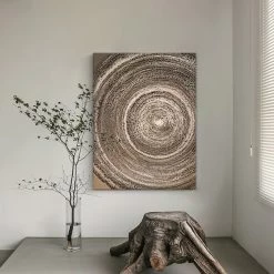 Japandi Wall Decor For Living Room Bedroom Home Geometry Art Painting In Brown