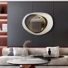 Modern 23.6" Large White & Gold Abstract Geometry Wall Mirror Decor Living Room Bedroom 1 Modern 23.6" Large White & Gold Abstract Geometry Wall Mirror Decor Living Room Bedroom -Bedroom Furniture Shop ae334aa12f74291d66bf317efd323d63