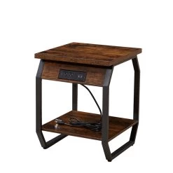 Side Table With Charging Station, Set Of 2 End Tables With USB Ports And Sockets For Living Room And Bedroom Rustic Brown 10 Side Table With Charging Station, Set Of 2 End Tables With USB Ports And Sockets For Living Room And Bedroom Rustic Brown -Bedroom Furniture Shop aeb402675b4943ca8e534afabd6e279a