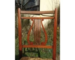 Aesthetic Movement Walnut Lyre Back Bedroom Or Side Chair With Button Seat -Bedroom Furniture Shop aesthetic movement walnut lyre back bedroom or side chair with button seat sku64352425 0 2