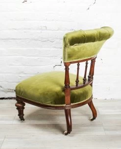 Unknown Antique 19th Century Green Victorian Bedroom Side Chair -Bedroom Furniture Shop antique 19th century green victorian bedroom side chair sku52651473 0 10