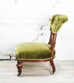 Unknown Antique 19th Century Green Victorian Bedroom Side Chair -Bedroom Furniture Shop antique 19th century green victorian bedroom side chair sku52651473 0 11