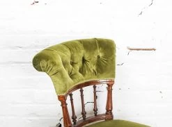 Unknown Antique 19th Century Green Victorian Bedroom Side Chair -Bedroom Furniture Shop antique 19th century green victorian bedroom side chair sku52651473 0 4