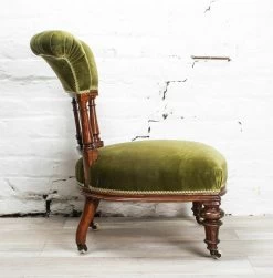 Unknown Antique 19th Century Green Victorian Bedroom Side Chair -Bedroom Furniture Shop antique 19th century green victorian bedroom side chair sku52651473 0 6