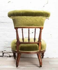 Unknown Antique 19th Century Green Victorian Bedroom Side Chair -Bedroom Furniture Shop antique 19th century green victorian bedroom side chair sku52651473 0 8