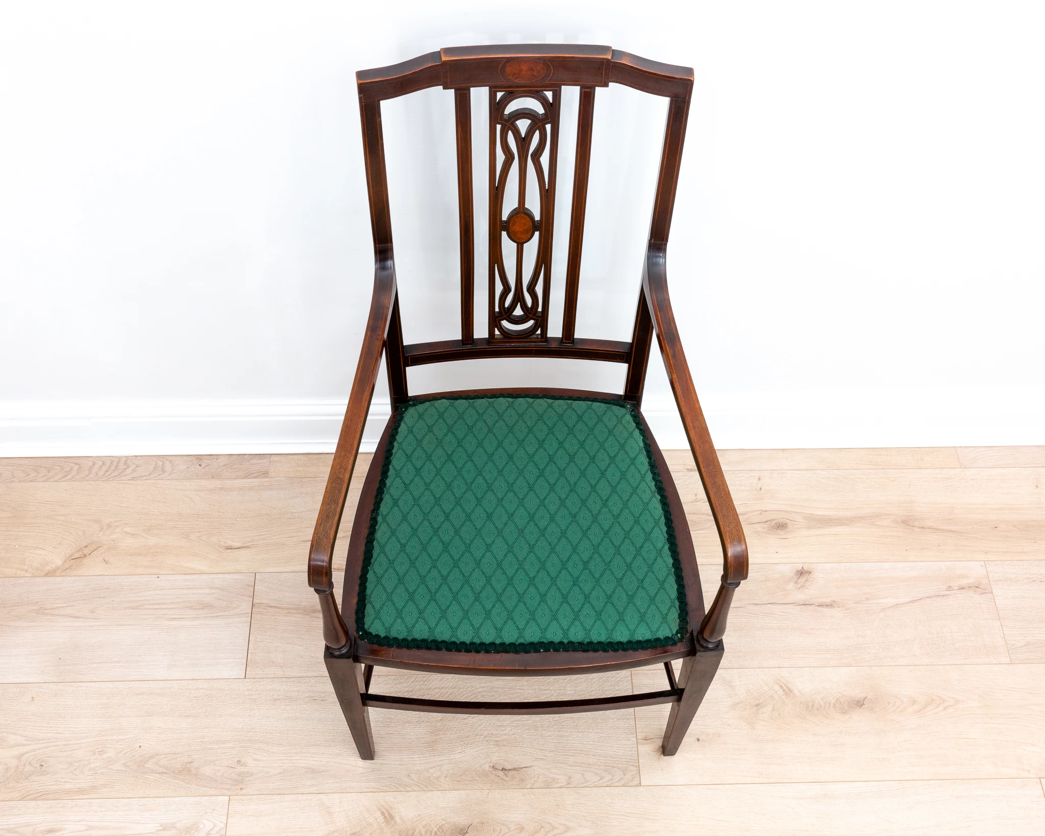 Unknown Art Nouveau Mahogany Inlaid Armchair 1900s Country House Carver Occasional Bedroom Chair 14 Unknown Art Nouveau Mahogany Inlaid Armchair 1900s Country House Carver Occasional Bedroom Chair - Image 12