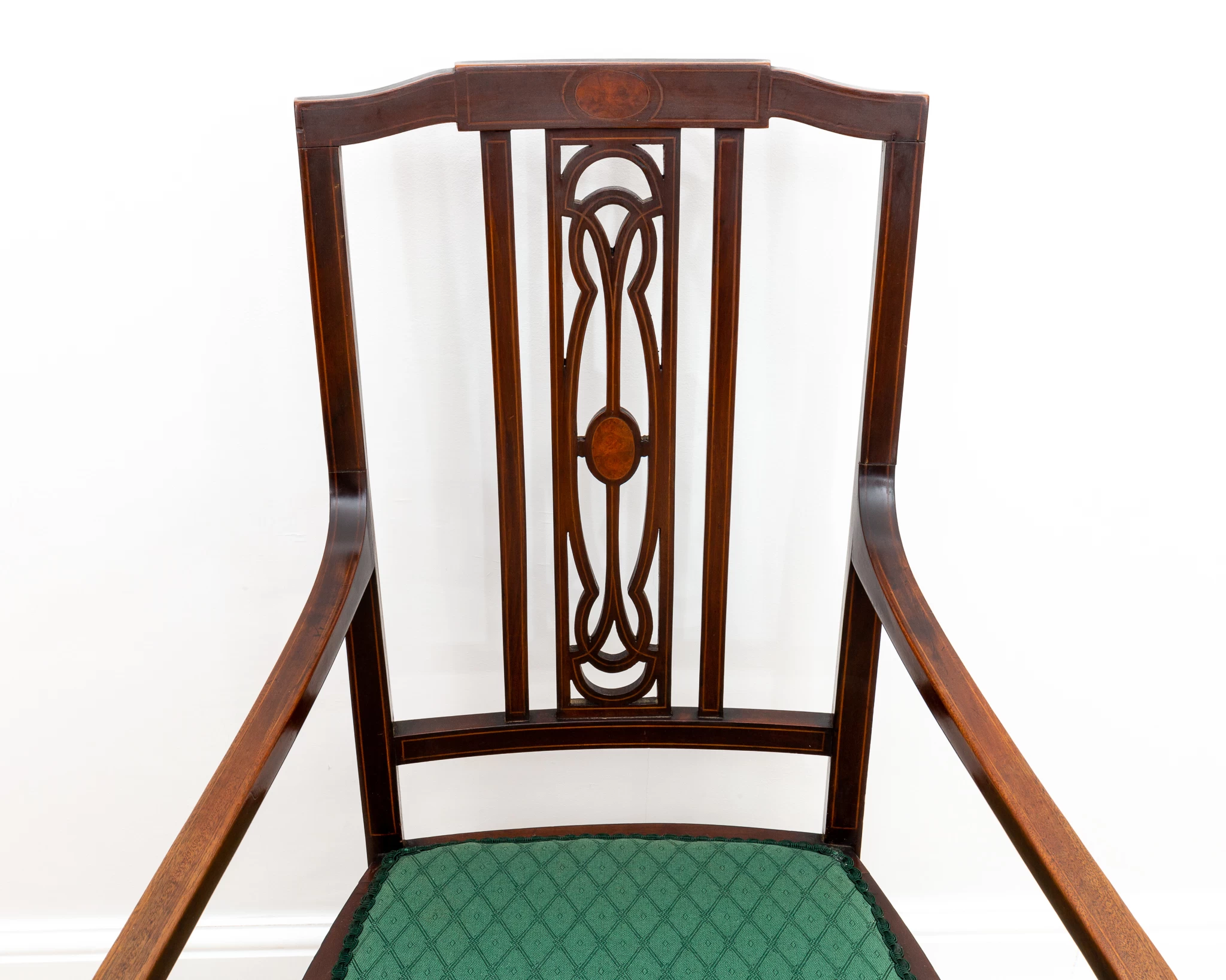 Unknown Art Nouveau Mahogany Inlaid Armchair 1900s Country House Carver Occasional Bedroom Chair 15 Unknown Art Nouveau Mahogany Inlaid Armchair 1900s Country House Carver Occasional Bedroom Chair - Image 13