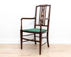 Unknown Art Nouveau Mahogany Inlaid Armchair 1900s Country House Carver Occasional Bedroom Chair