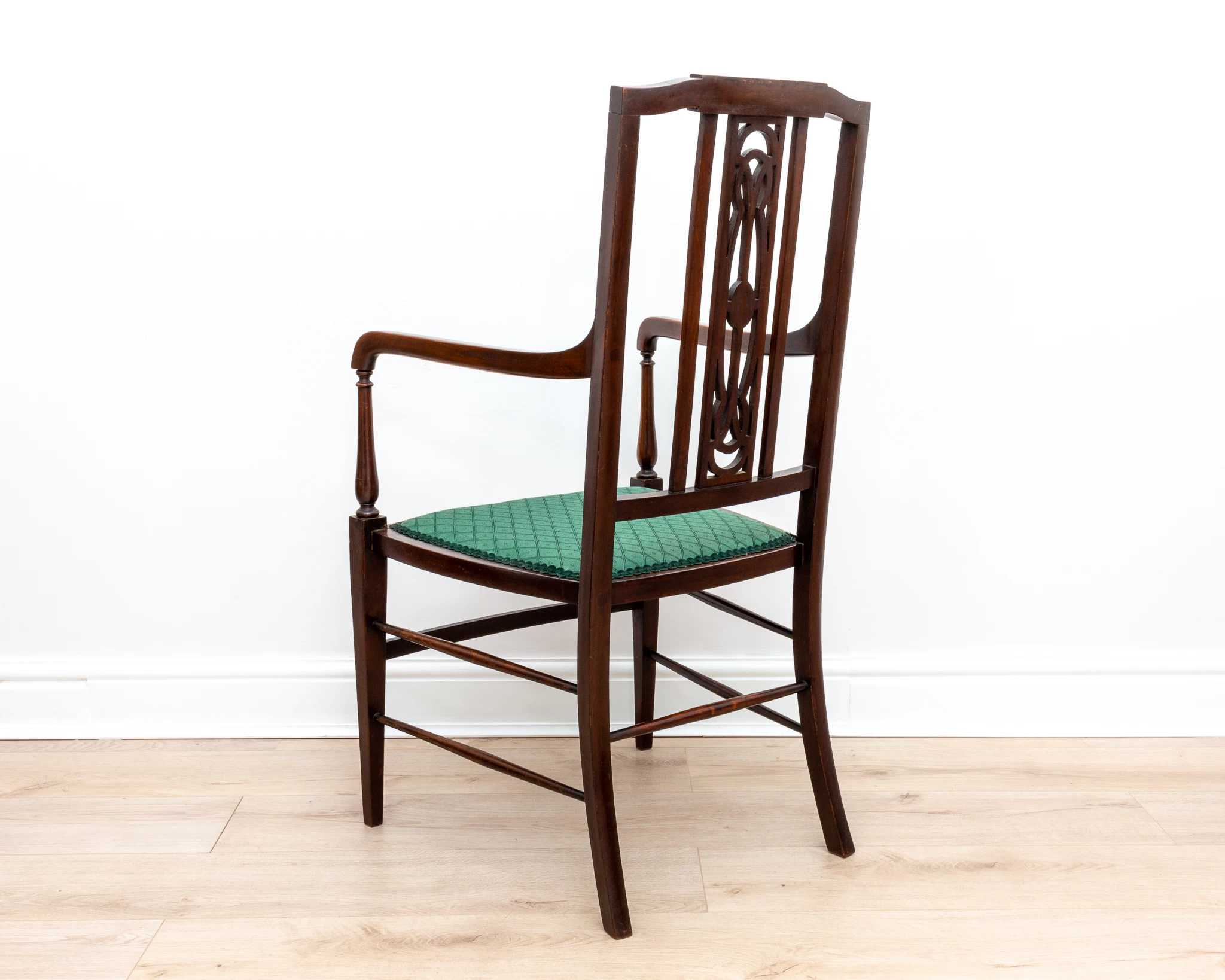 Unknown Art Nouveau Mahogany Inlaid Armchair 1900s Country House Carver Occasional Bedroom Chair 9 Unknown Art Nouveau Mahogany Inlaid Armchair 1900s Country House Carver Occasional Bedroom Chair - Image 7