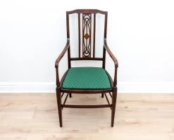 Unknown Art Nouveau Mahogany Inlaid Armchair 1900s Country House Carver Occasional Bedroom Chair 25 Unknown Art Nouveau Mahogany Inlaid Armchair 1900s Country House Carver Occasional Bedroom Chair -Bedroom Furniture Shop antique art nouveau mahogany inlaid armchair country house armchair sku75688451 0 8
