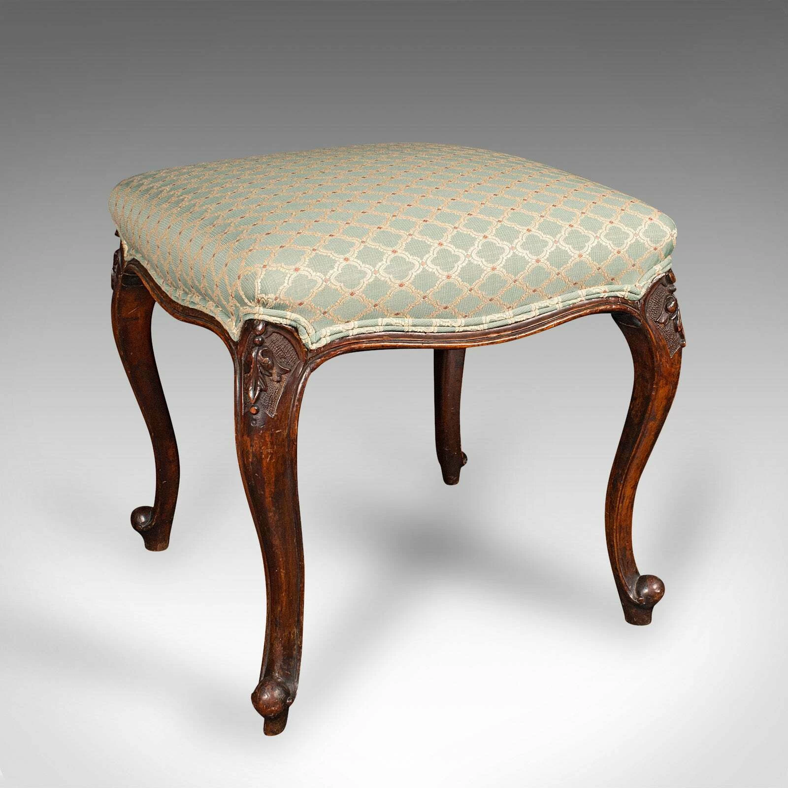 Unknown Antique Dressing Stool, English, Walnut, Footstool, Bedroom Rest, Victorian 3 Unknown Antique Dressing Stool, English, Walnut, Footstool, Bedroom Rest, Victorian