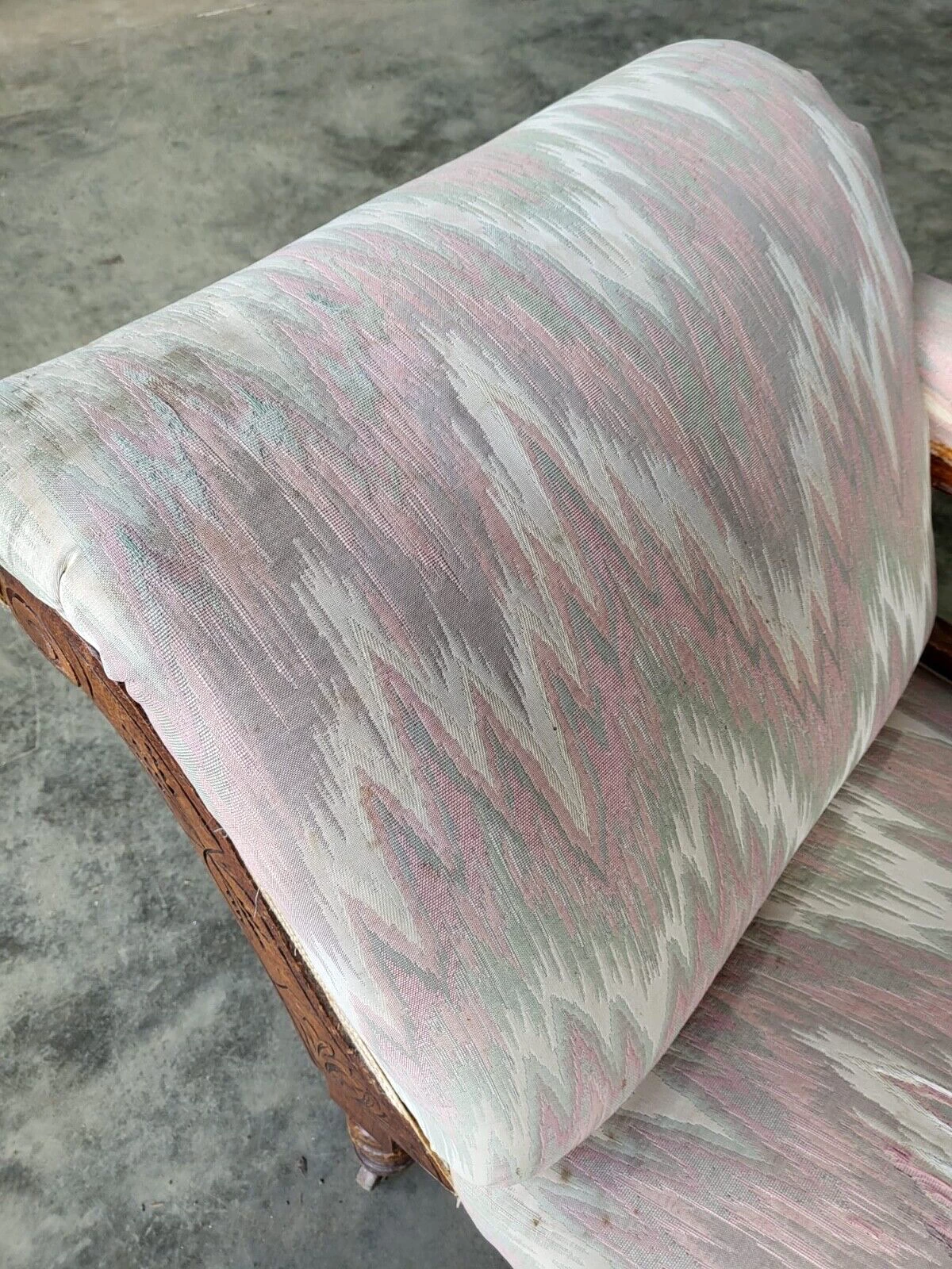 Unknown Antique Edwardian Duet Chaise Longue Turned Legs Castors Bedroom 5 Unknown Antique Edwardian Duet Chaise Longue Turned Legs Castors Bedroom - Image 3