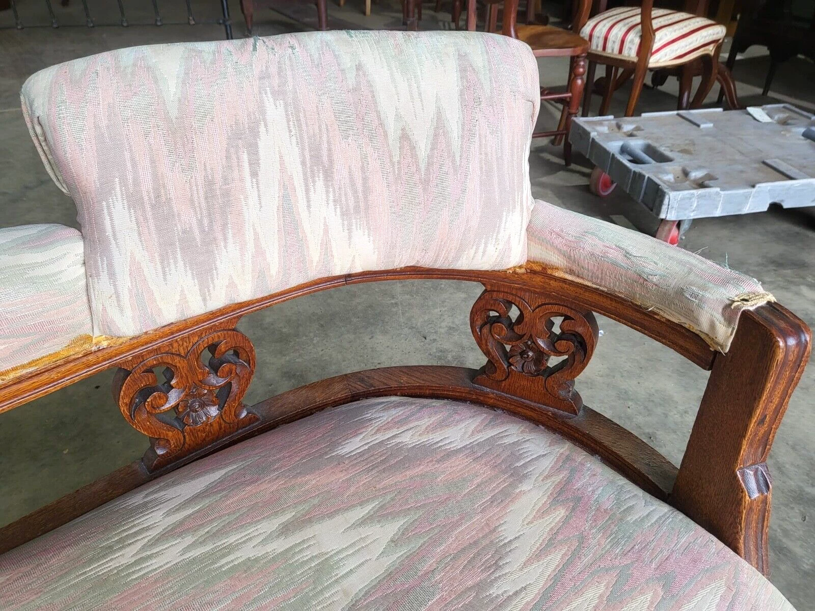 Unknown Antique Edwardian Duet Chaise Longue Turned Legs Castors Bedroom 12 Unknown Antique Edwardian Duet Chaise Longue Turned Legs Castors Bedroom - Image 10