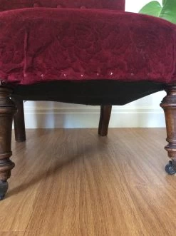 Antique Red Velvet Bedroom Chair On Castors -Bedroom Furniture Shop antique red velvet bedroom chair on castors sku77070993 0 37