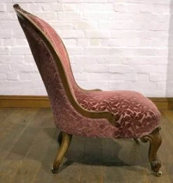 Antique Victorian Carved Walnut Nursing Chair Armchair Bedroom Chair -Bedroom Furniture Shop antique victorian carved walnut nursing chair armchair bedroom chair sku78890177 0 4