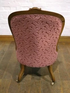 Antique Victorian Carved Walnut Nursing Chair Armchair Bedroom Chair -Bedroom Furniture Shop antique victorian carved walnut nursing chair armchair bedroom chair sku78890177 0 5