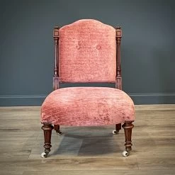 Attractive Antique Victorian Carved Walnut Upholstered Bedroom Chair -Bedroom Furniture Shop attractive antique victorian carved walnut upholstered bedroom chair 0 15