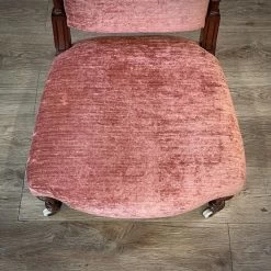 Attractive Antique Victorian Carved Walnut Upholstered Bedroom Chair -Bedroom Furniture Shop attractive antique victorian carved walnut upholstered bedroom chair 0 6