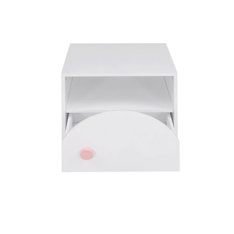 Wooden Nightstand With A Drawer And An Open Storage, End Table For Bedroom White 9 Wooden Nightstand With A Drawer And An Open Storage, End Table For Bedroom White - Image 7