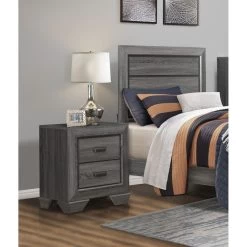 Gray Finish 1pc Nightstand Of 2x Drawers Wooden Bedroom Furniture Contemporary Design Rustic Aesthetic 12 Gray Finish 1pc Nightstand Of 2x Drawers Wooden Bedroom Furniture Contemporary Design Rustic Aesthetic -Bedroom Furniture Shop b3a38a9e76a7403cbd90a5e358462ec8