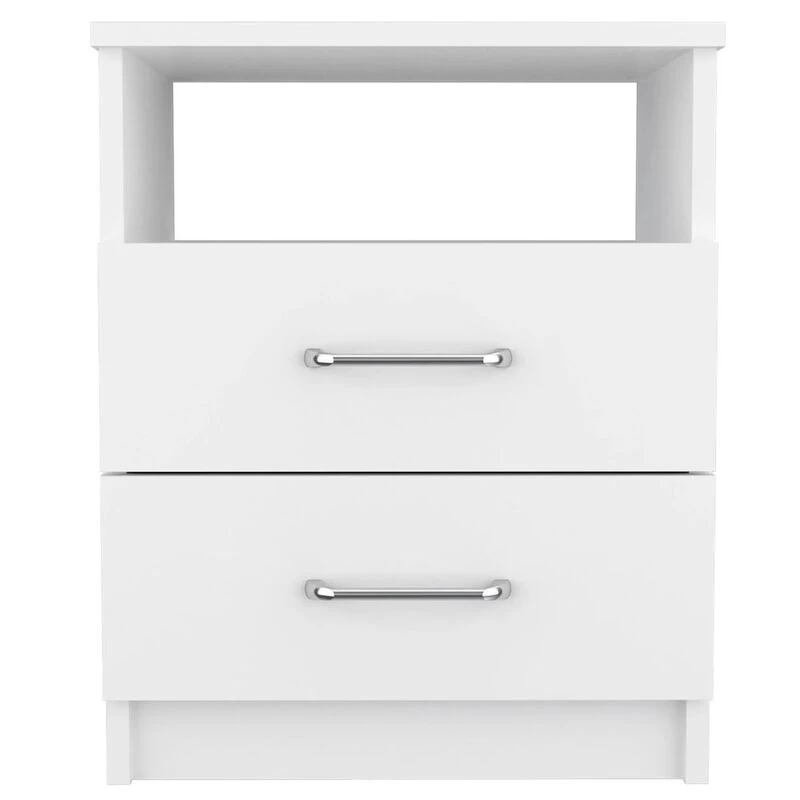 Homezia Modern And Stylish White Particle Bedroom Nightstand