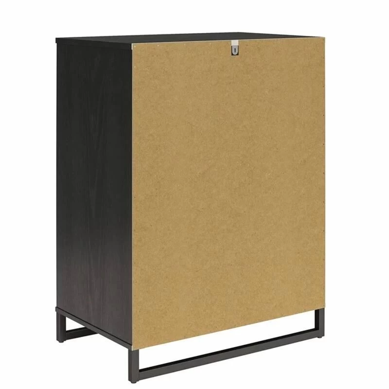 QuikFurn Modern 4-Drawer Bedroom Chest Dresser In Rustic Black Wood Finish Black 7 QuikFurn Modern 4-Drawer Bedroom Chest Dresser In Rustic Black Wood Finish Black - Image 5