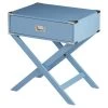QuikFurn Modern 1-Drawer Bedroom Nightstand End Table In Blue Finish Blue -Bedroom Furniture Shop b7650139fb3a4d10a0384346a486d0a3